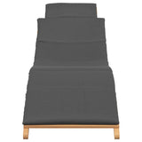 Sun Lounger Dark grey 188 x 55 x 59 cm Solid teak wood