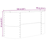 Garden Raised Bed Brown 160 x 80 x 81 cm Steel
