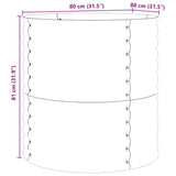 Garden Raised Bed Brown 80 x 80 x 81 cm Steel