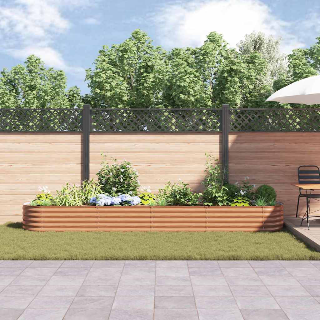 Garden Raised Bed Brown 400 x 80 x 44 cm Steel