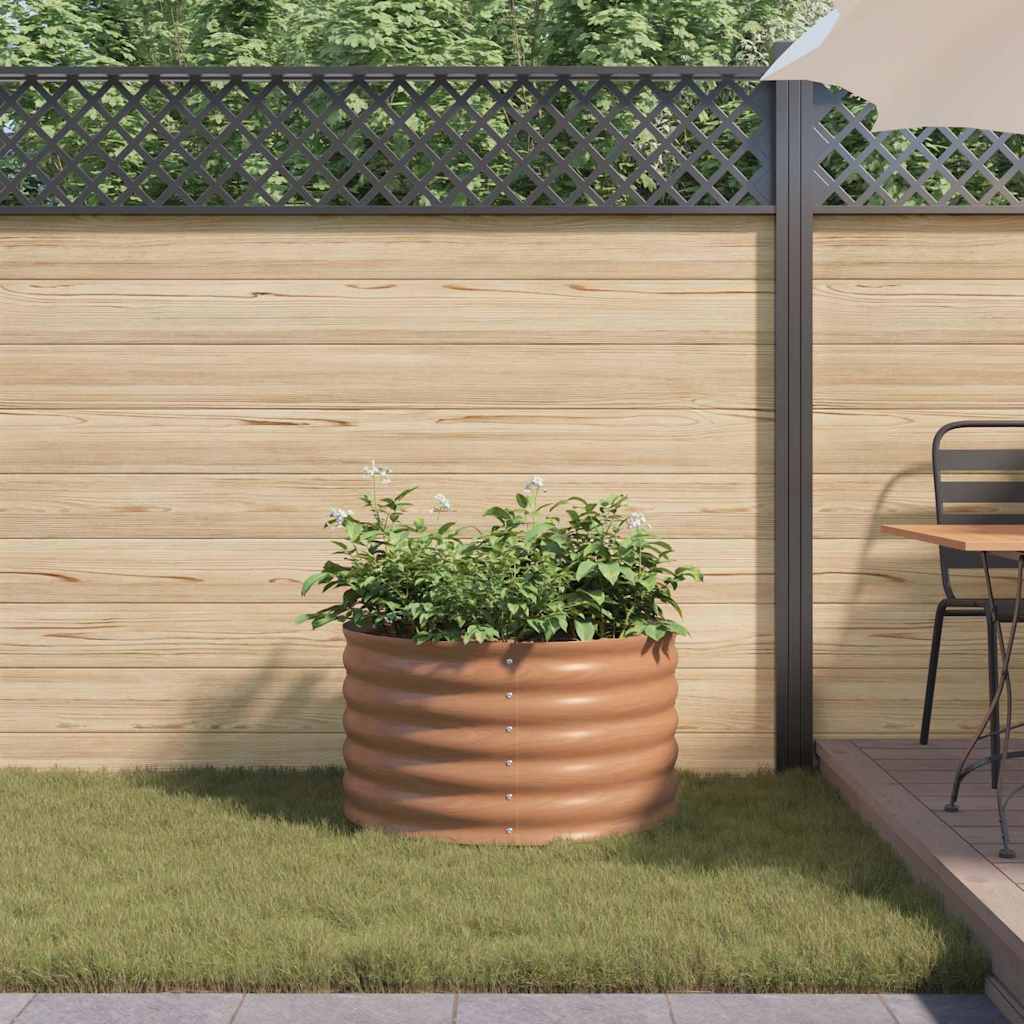 Garden Raised Bed Brown 80 x 80 x 44 cm Steel