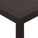 Garden Table Brown 100 x 100 x 73 cm Poly Rattan
