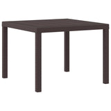 Garden Table Brown 100 x 100 x 73 cm Poly Rattan