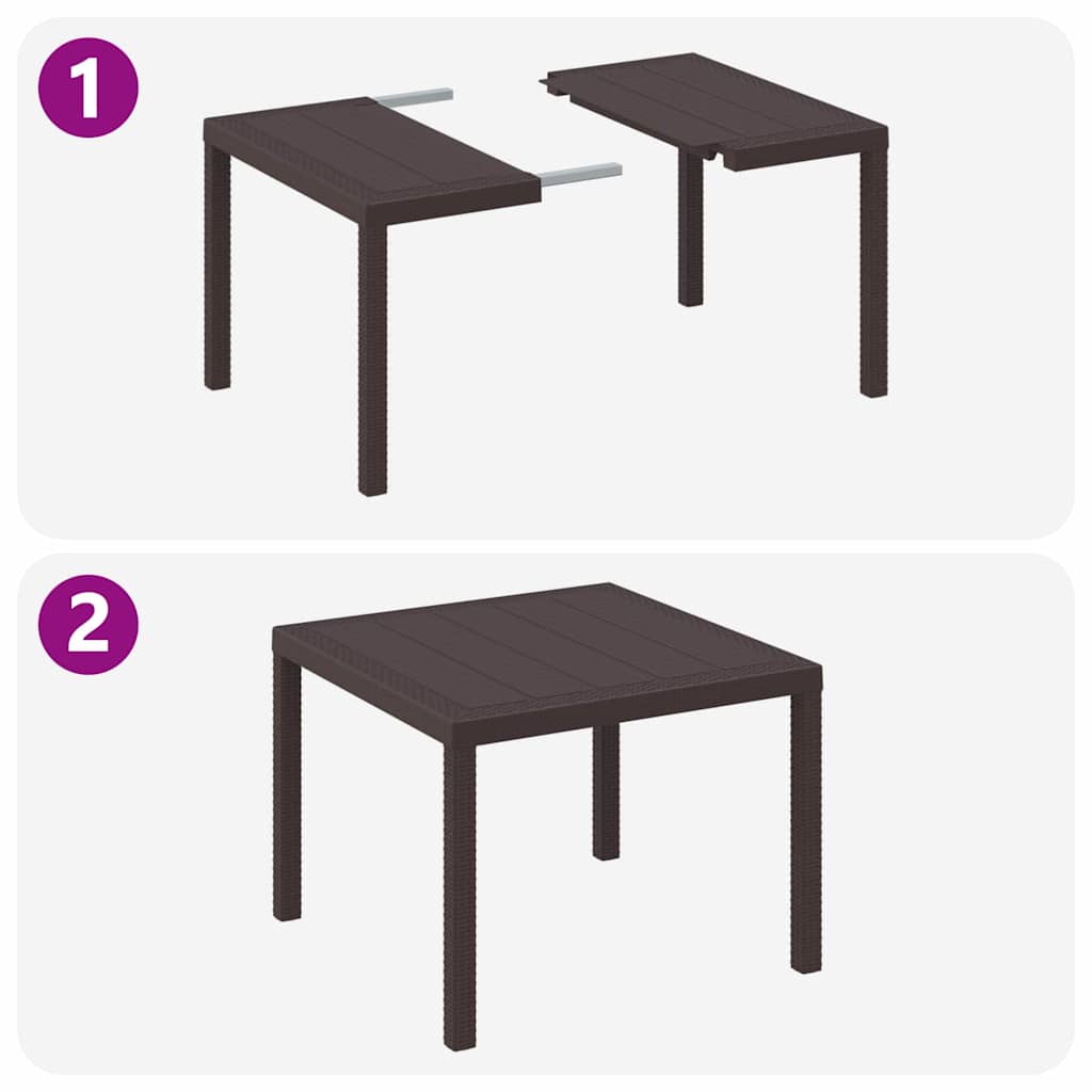 Garden Table Brown 100 x 100 x 73 cm Poly Rattan