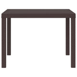 Garden Table Brown 100 x 100 x 73 cm Poly Rattan