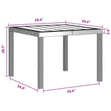 Garden Table Brown 100 x 100 x 73 cm Poly Rattan