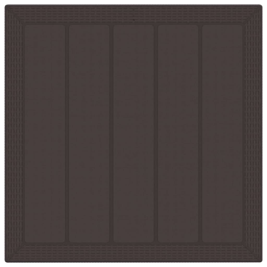 Garden Table Brown 100 x 100 x 73 cm Poly Rattan