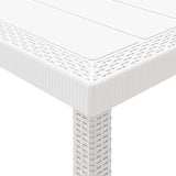 Garden Table White 100 x 100 x 73 cm Poly Rattan