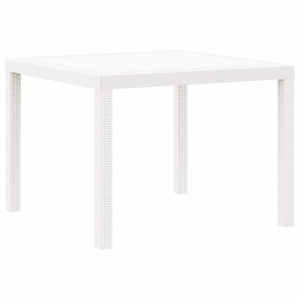 Garden Table White 100 x 100 x 73 cm Poly Rattan
