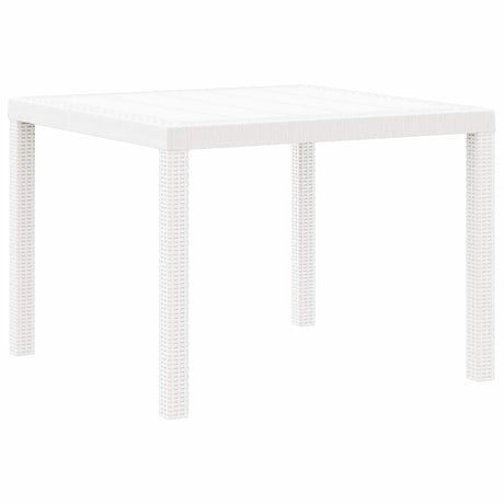 Garden Table White 100 x 100 x 73 cm Poly Rattan