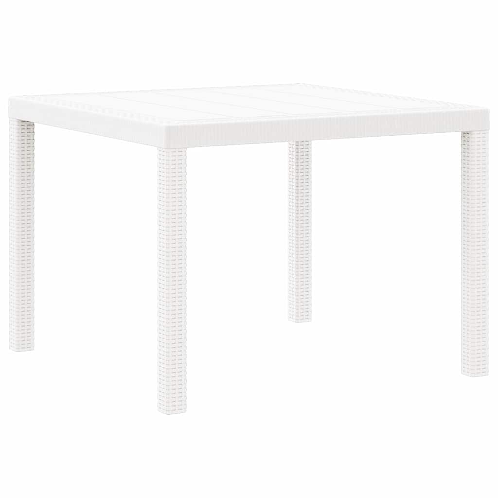 Garden Table White 100 x 100 x 73 cm Poly Rattan