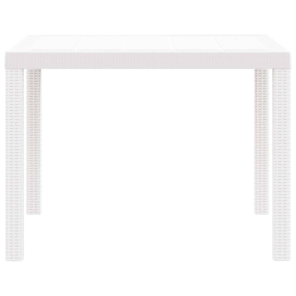 Garden Table White 100 x 100 x 73 cm Poly Rattan