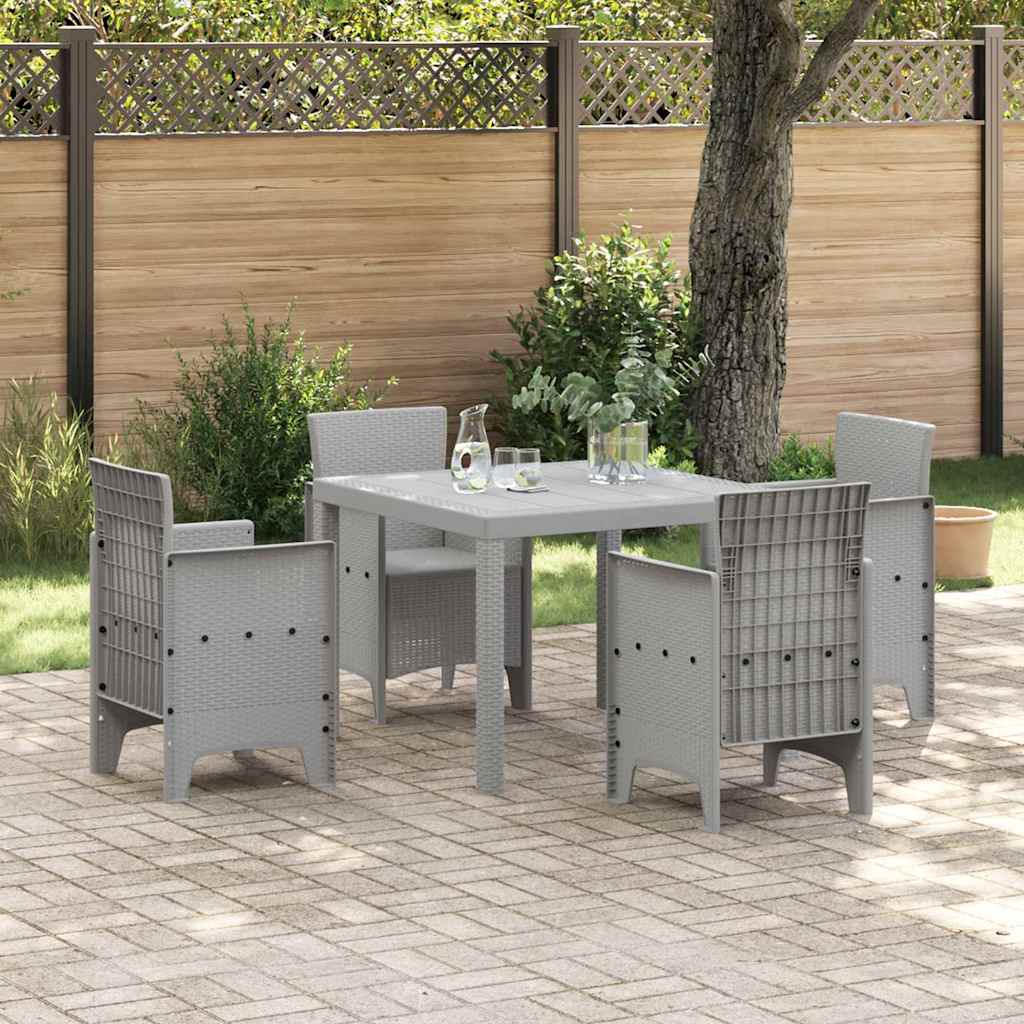 Garden Table Light Grey 100 x 100 x 73 cm Poly Rattan