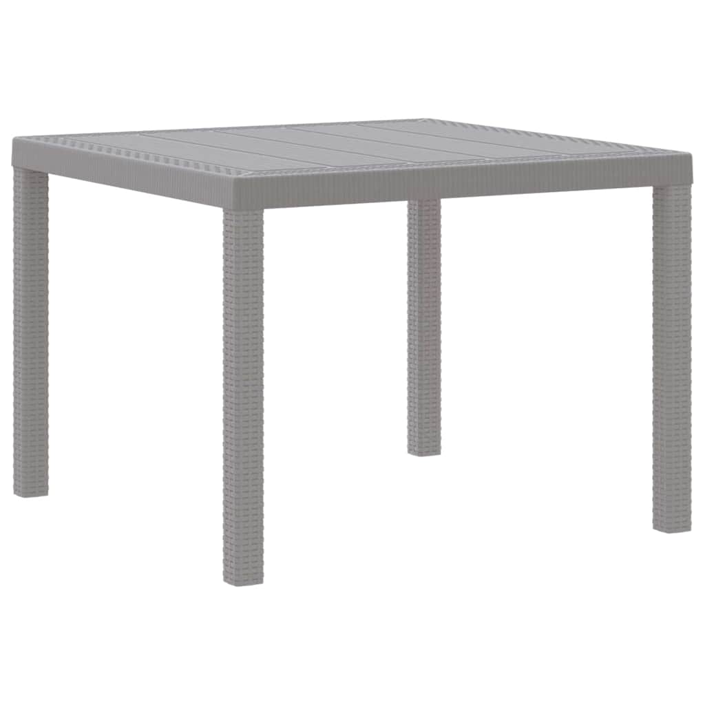 Garden Table Light Grey 100 x 100 x 73 cm Poly Rattan
