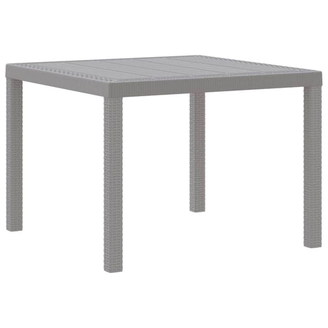 Garden Table Light Grey 100 x 100 x 73 cm Poly Rattan