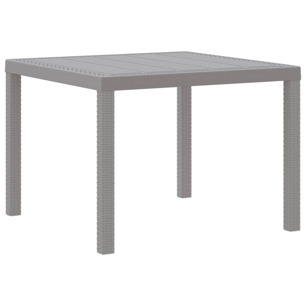 Garden Table Light Grey 100 x 100 x 73 cm Poly Rattan