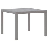 Garden Table Light Grey 100 x 100 x 73 cm Poly Rattan