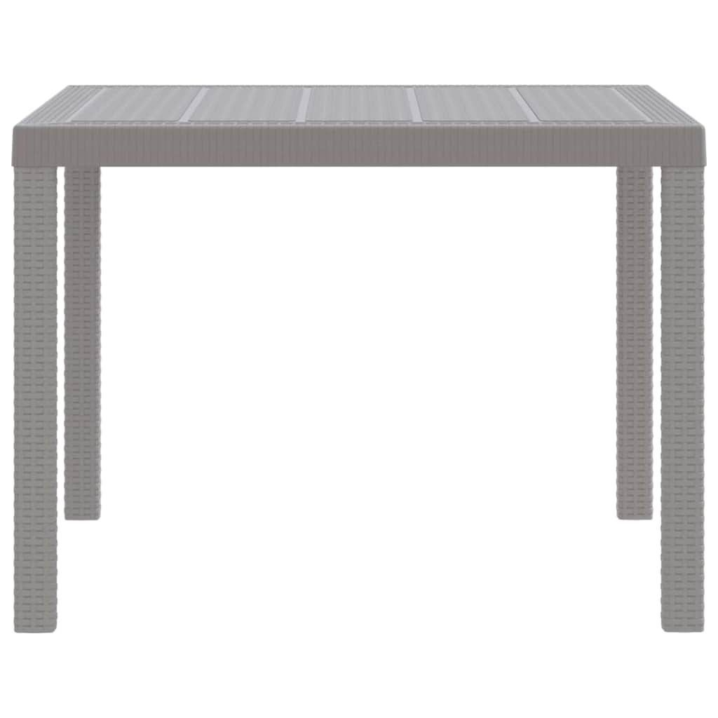 Garden Table Light Grey 100 x 100 x 73 cm Poly Rattan