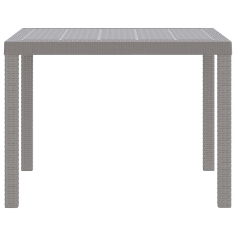 Garden Dining Table Light Grey 100 x 100 x 73 cm Poly Rattan