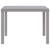Garden Table Light Grey 100 x 100 x 73 cm Poly Rattan