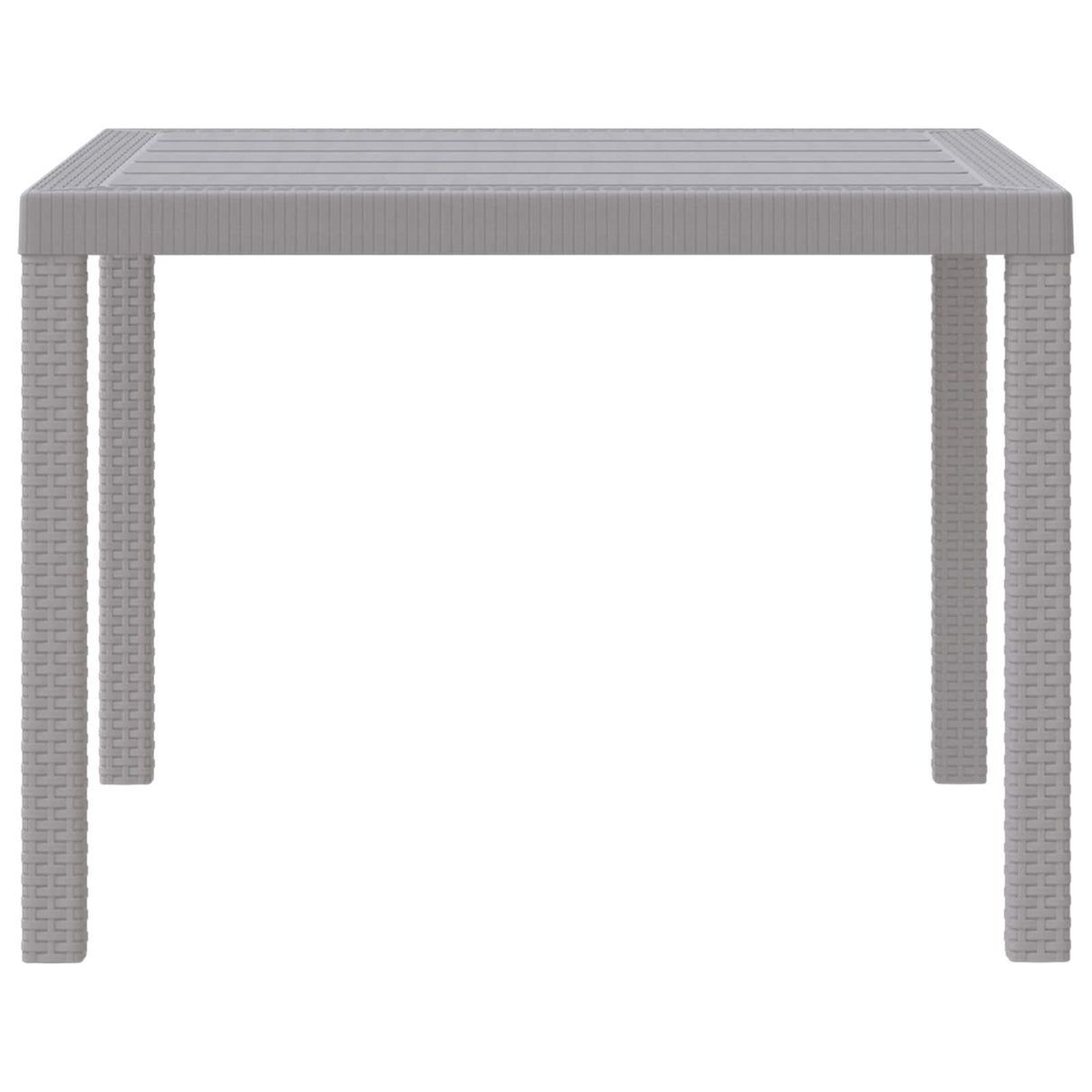 Garden Dining Table Light Grey 100 x 100 x 73 cm Poly Rattan
