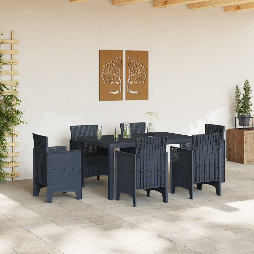 Garden Table Anthracite 150 x 100 x 73 cm Poly Rattan