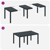 Garden Table Anthracite 150 x 100 x 73 cm Poly Rattan