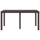 Garden Table Brown 150 x 100 x 73 cm Poly Rattan