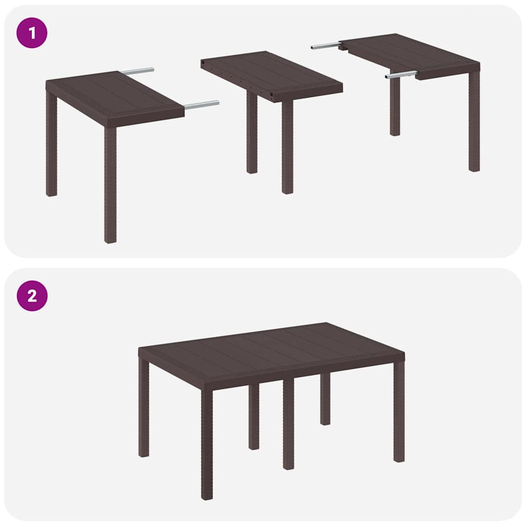 Garden Table Brown 150 x 100 x 73 cm Poly Rattan