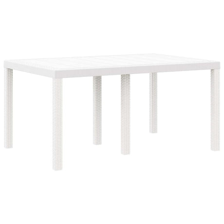 Garden Table White 150 x 100 x 73 cm Poly Rattan