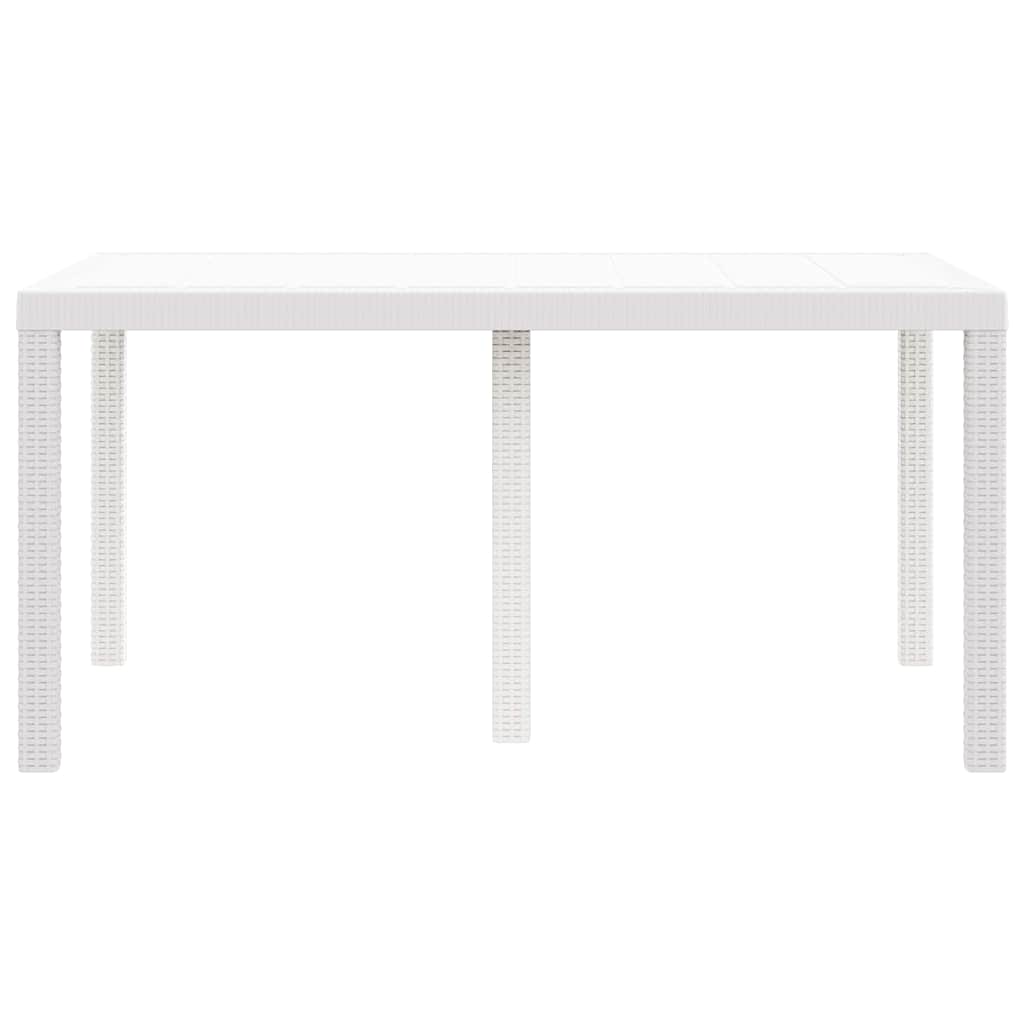 Garden Table White 150 x 100 x 73 cm Poly Rattan