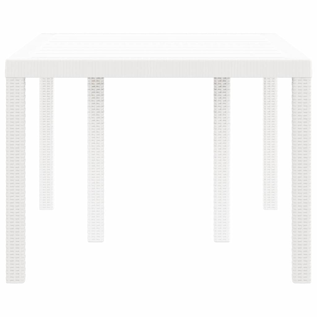 Garden Table White 150 x 100 x 73 cm Poly Rattan