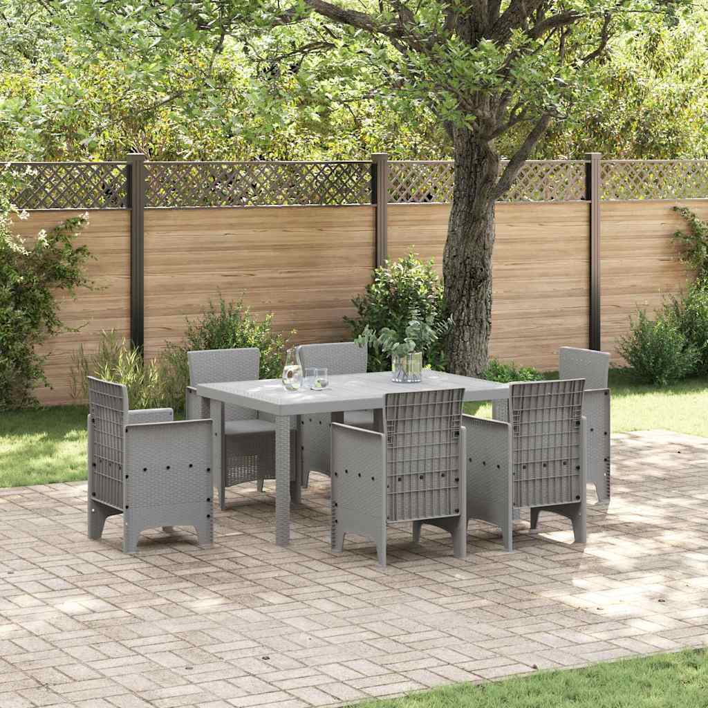 Garden Table Light grey 150 x 100 x 73 cm Poly Rattan