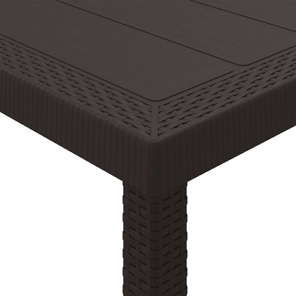 Garden Table Brown 200 x 100 x 73 cm Poly Rattan