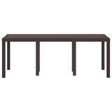 Garden Table Brown 200 x 100 x 73 cm Poly Rattan