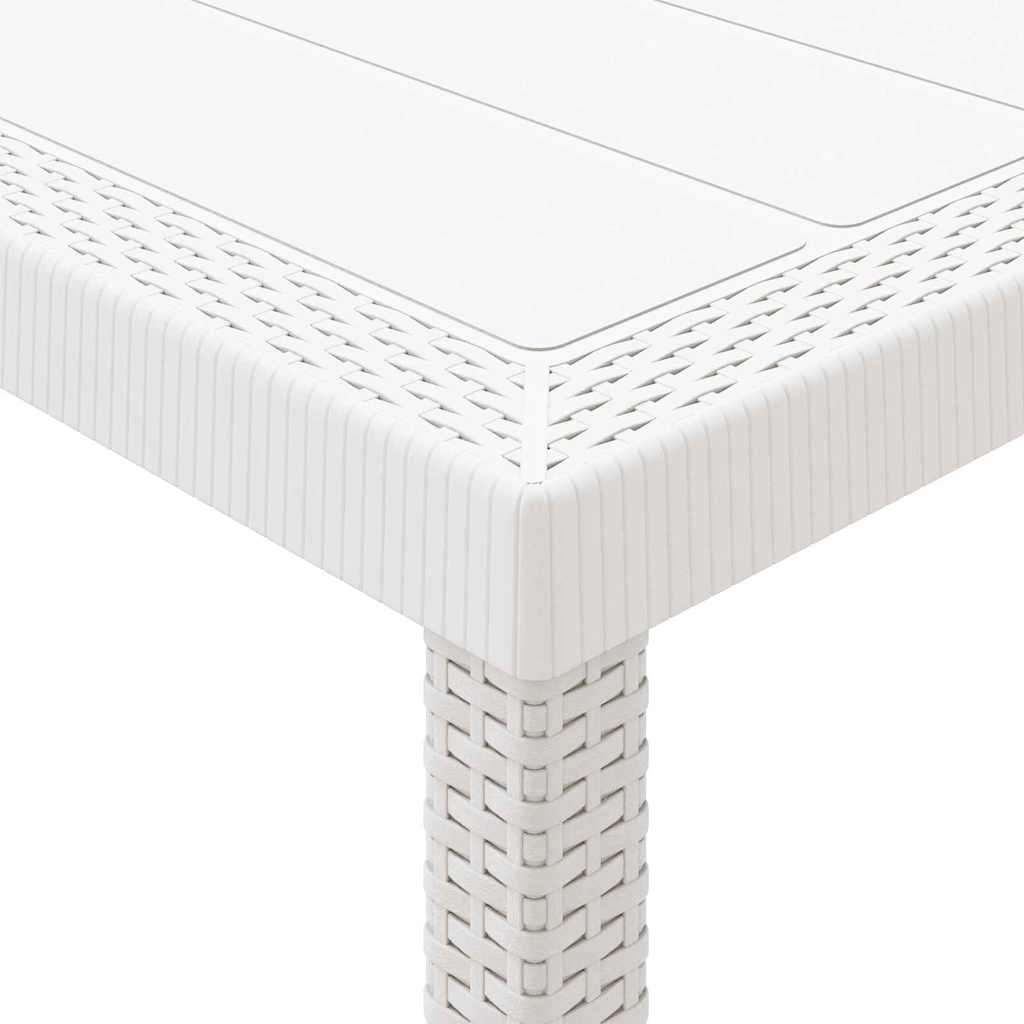 Garden Table White 200 x 100 x 73 cm Poly Rattan