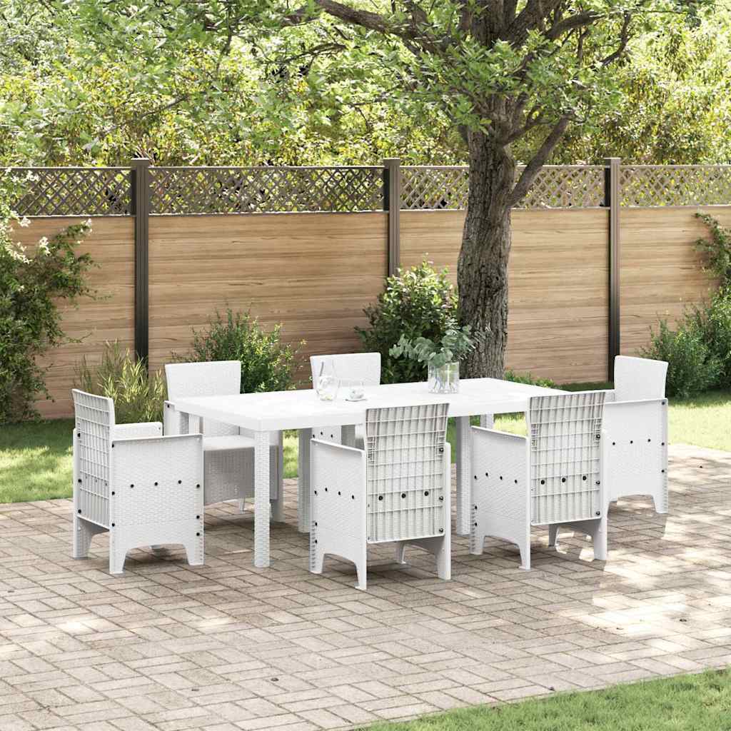 Garden Table White 200 x 100 x 73 cm Poly Rattan