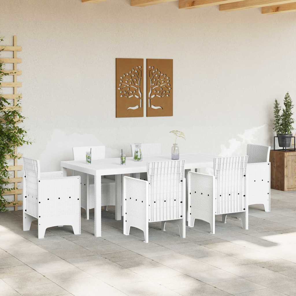 Garden Table White 200 x 100 x 73 cm Poly Rattan