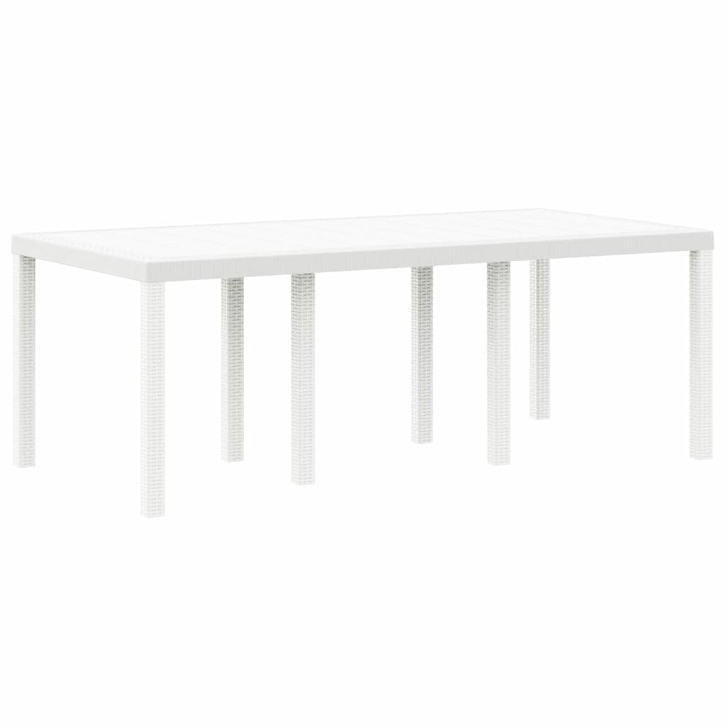 Garden Table White 200 x 100 x 73 cm Poly Rattan
