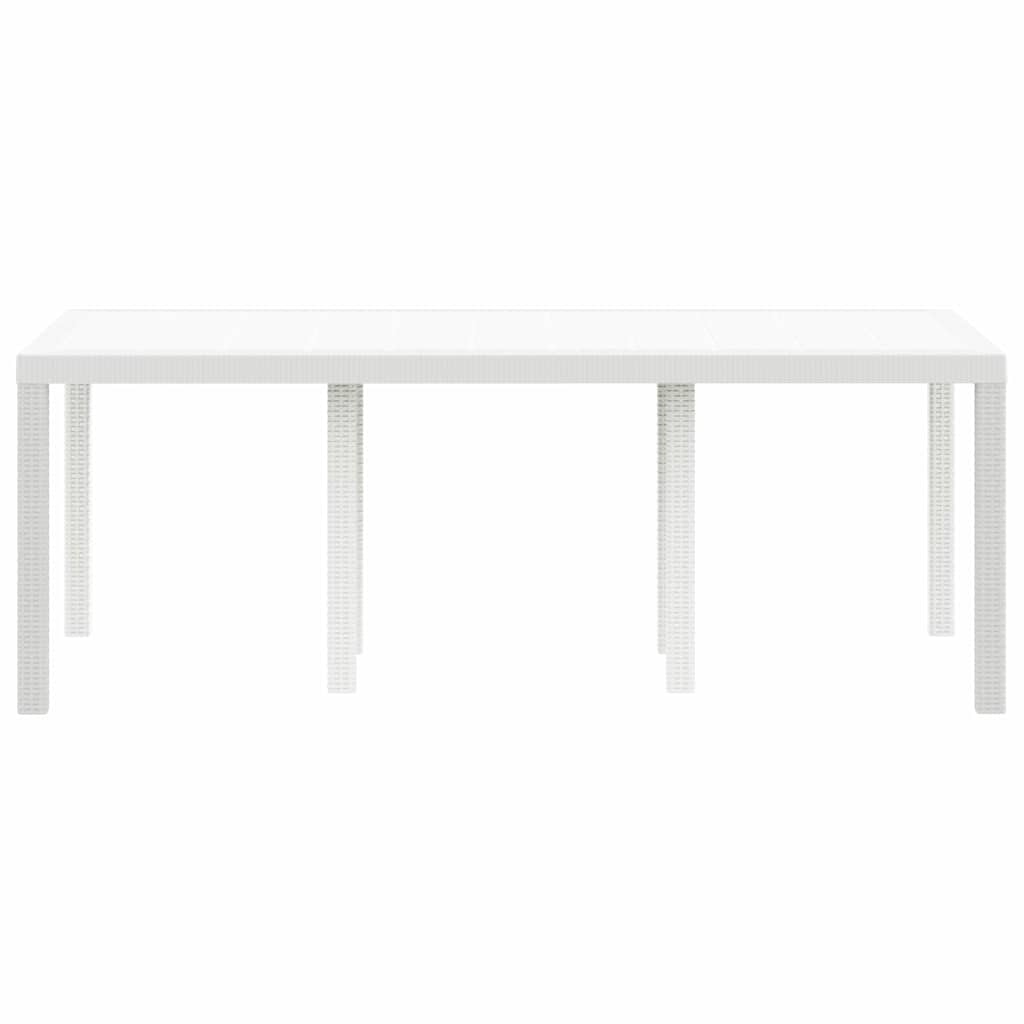 Garden Table White 200 x 100 x 73 cm Poly Rattan