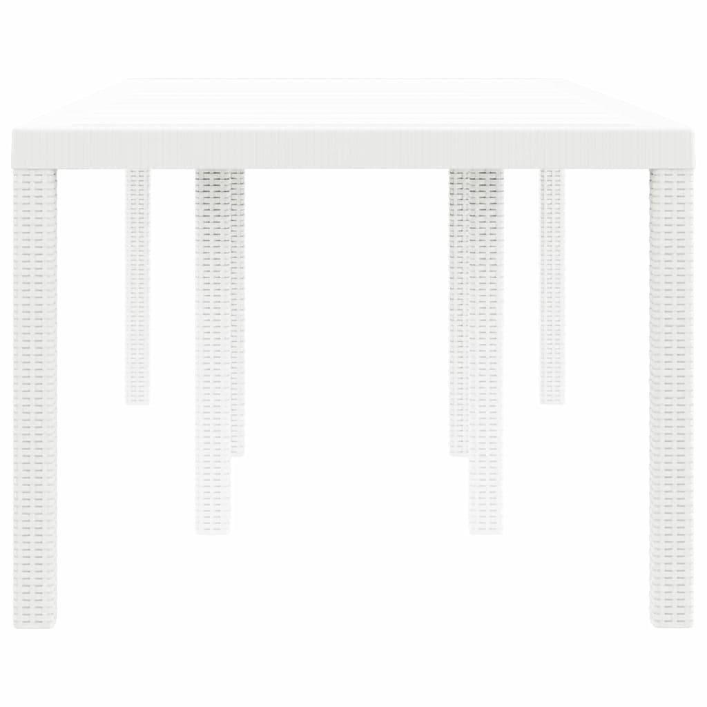 Garden Table White 200 x 100 x 73 cm Poly Rattan