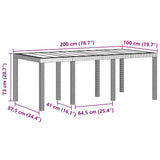 Garden Table White 200 x 100 x 73 cm Poly Rattan