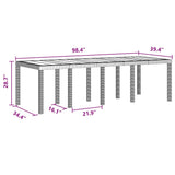 Garden Table Brown 250 x 100 x 73 cm Poly Rattan