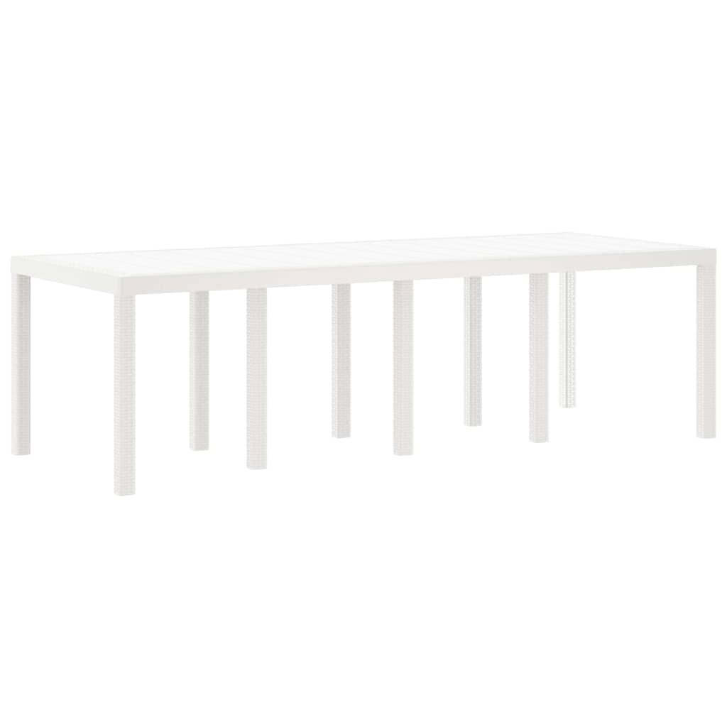 Garden Table White 250 x 100 x 73 cm Poly Rattan