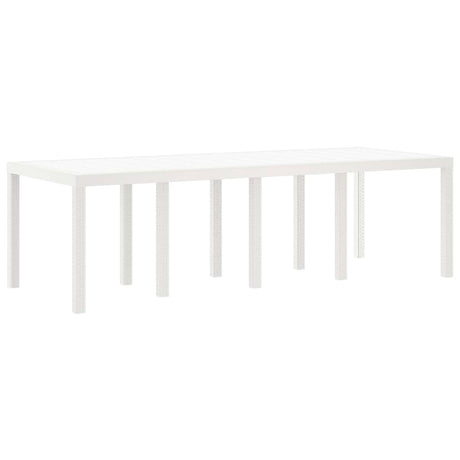 Garden Table White 250 x 100 x 73 cm Poly Rattan