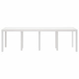 Garden Table White 250 x 100 x 73 cm Poly Rattan