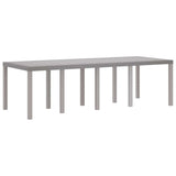 Garden Table Light grey 250 x 100 x 73 cm Poly Rattan