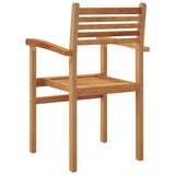 Garden Stacking Chairs 4 pcs Brown 55.5 x 55.5 x 90 cm