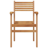 Garden Stacking Chairs 4 pcs Brown 55.5 x 55.5 x 90 cm