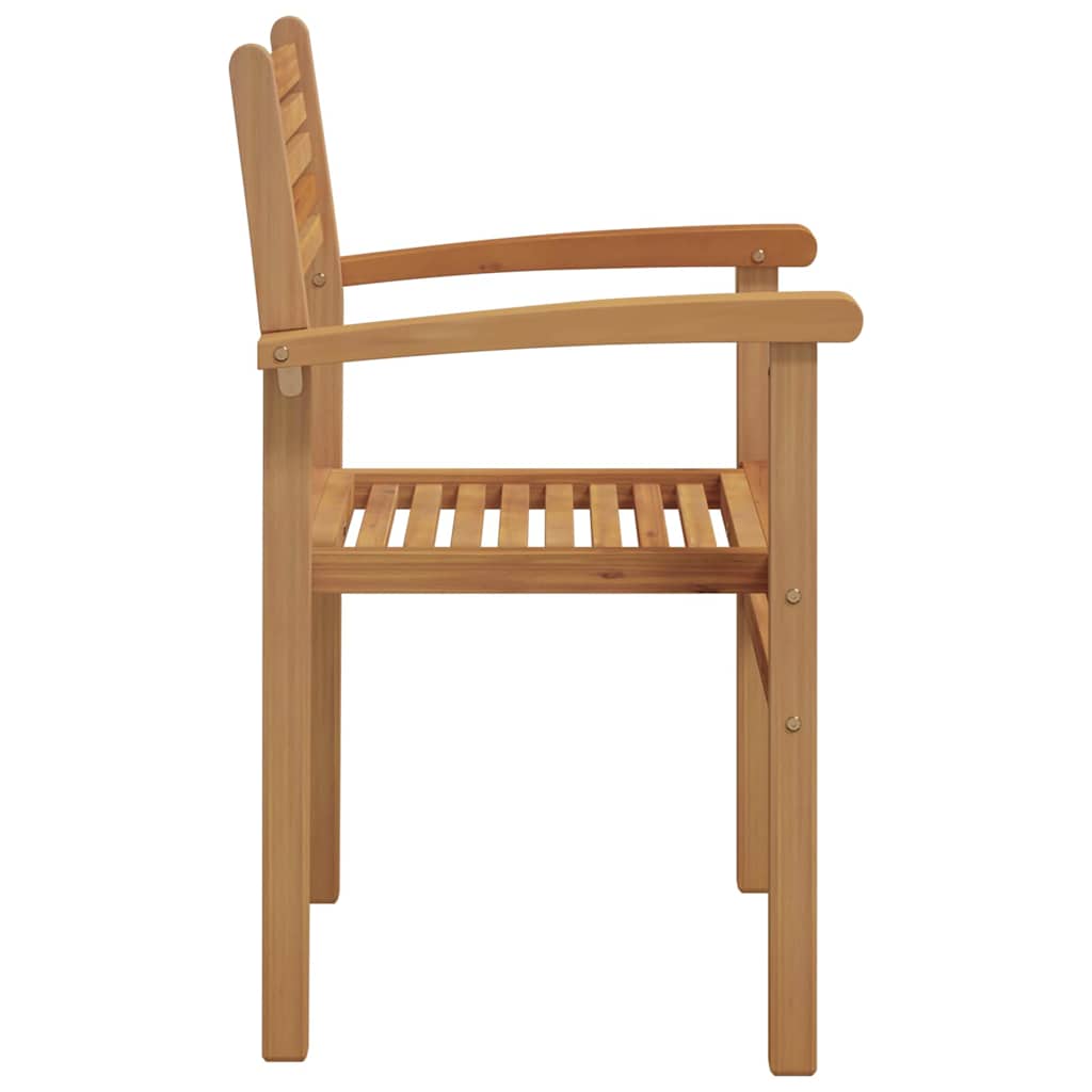 Garden Stacking Chairs 4 pcs Brown 55.5 x 55.5 x 90 cm